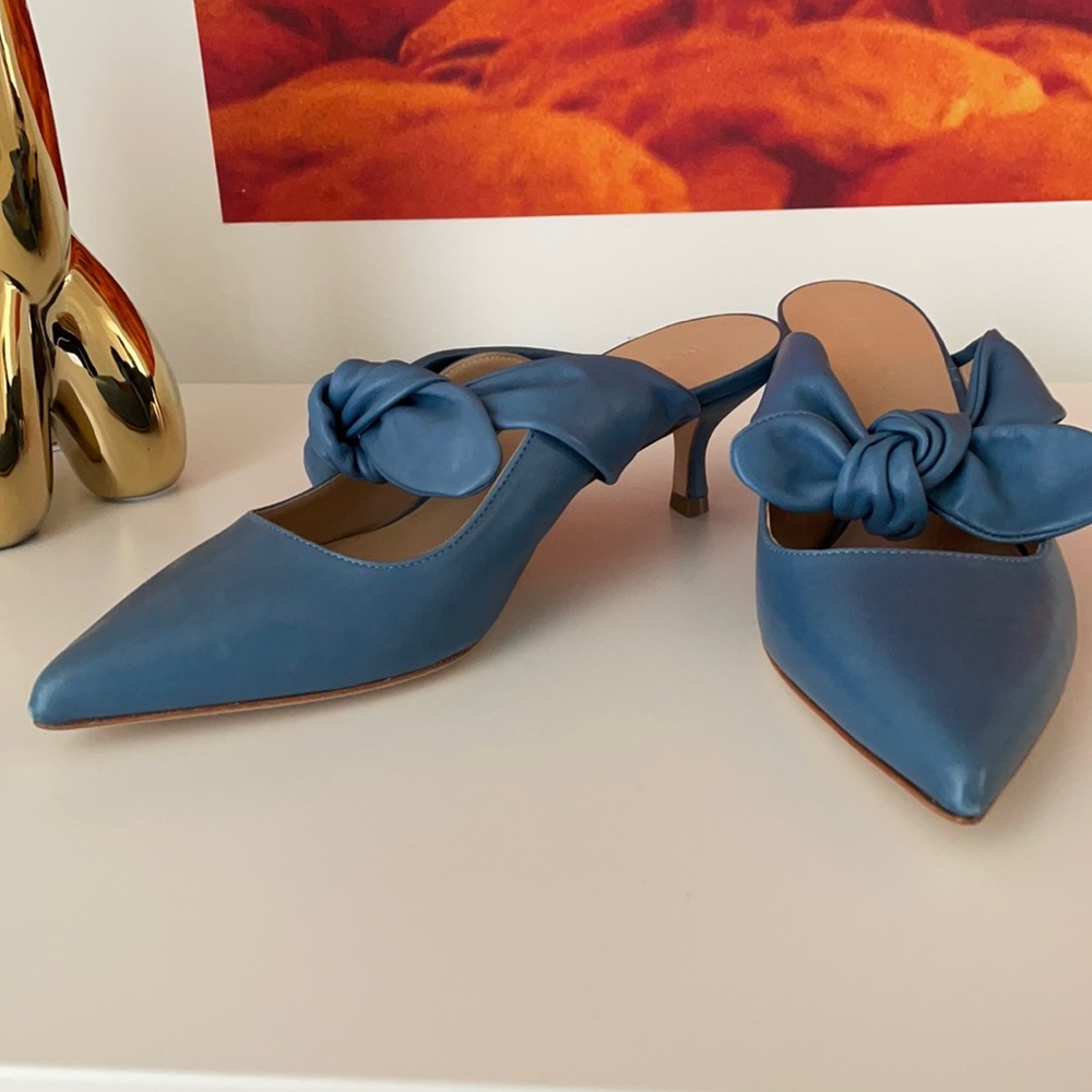 M. Gémi blue kitten heel slides